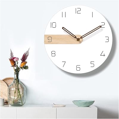 Wall Clock Large Wall Clock, Non-Ticking Silent Simple Decorative Clocks for Living Room, Modern Arabic Numeral Clock for Bedroom Office Kitchen.
