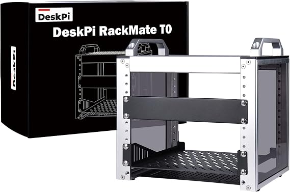 GeeekPi 4U Server Cabinet, 10 inch Mini Server Rack for Network, Servers, Audio, and Video Equipment, DeskPi RackMate T0 Rackmount, 7.87 inch Depth