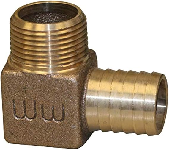 Merrill MFG RBHENL1000 1 Inch Bronze Hydrant Elbow - Bronze Insert Barb x NPT Connector for Outdoor Water Lines and Wells
