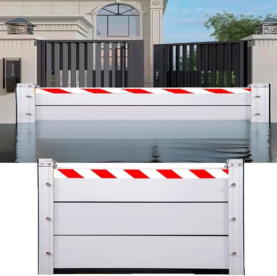 Aluminum Flood Barrier, Water Stopper Flood Guard Basement Reusable, Dam Easy Flood Barrier, Door Dam Flood Protection Barriers for Garage Door, Flood Water Barrier for Doors HXQSL(20cm/0.6ft,4.92 ft(