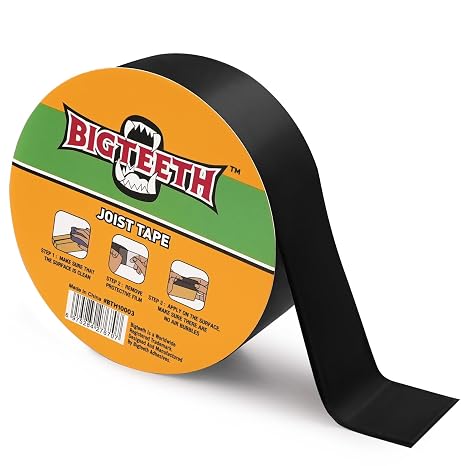 BIGTEETH Joist Tape 50mm x 15m | Weather Resistant Decking Tape, Butyl Tape Waterproof, Anti-Corrosion and Self-Adhesive for Wood Decks, Beams, Roof