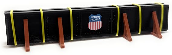 Union Pacific Double Girder Load, HO Scale 1:87, Black with Yellow Straps