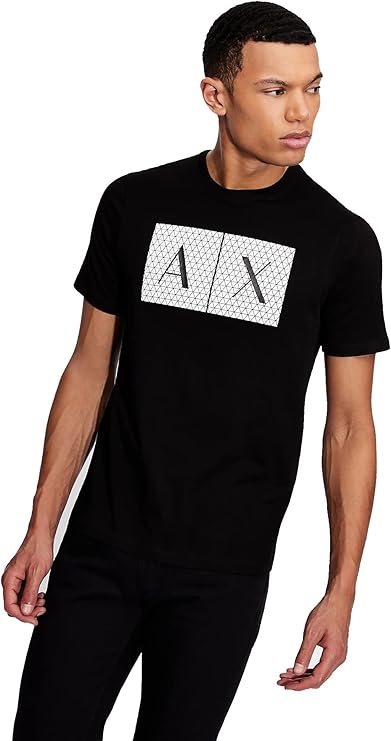 Armani Exchange Men's Rectangular Box Armani Exchange Logo T-Shirt (Pack of 1)