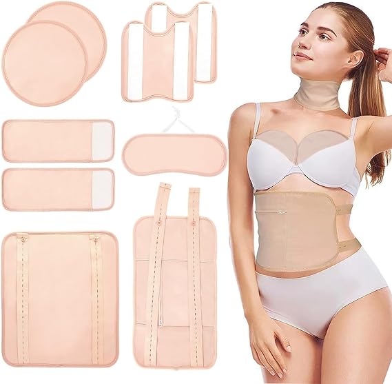 9-Piece Organic Cotton Body Wrap Kit - Multi-Size Thermal Packs for Neck, Back, Knees & Feet (Castor Oil Compatible) - Reusable Soothing Relief Set 2026