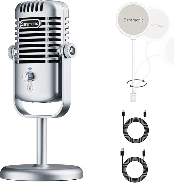 Saramonic XMIC-Z3 USB Mic, Cardioid Condenser Microphone with Pop Filters & Thread Adapter, Compatible with PC, Mac, Gaming, Streaming, Recording, Podcasting, Studio