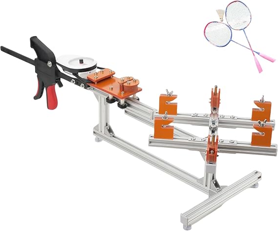 WGM New Manual String Machine for Badminton Stringing Machine DIY Racket Frame Threader with Tools Dedicated Badminton String Machine Tennis Racket String Machine Handle Stringing Machine Single