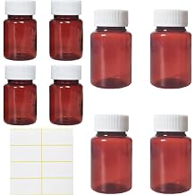 8 Pcs Pill Bottle, Medication Pots with Labels, 60ml and 80ml Plastic Bottles, Ideal for Home and Travel Storage of Herbs, Spices, and Small Items