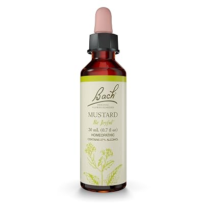 Bach Flower Remedies - Flower Remedies, Mustard - Be Joyful - Natural Homeopathic Flower Essence for Emotional Balance - Vegan, Gluten Free, Sugar Free - 20mL Dropper