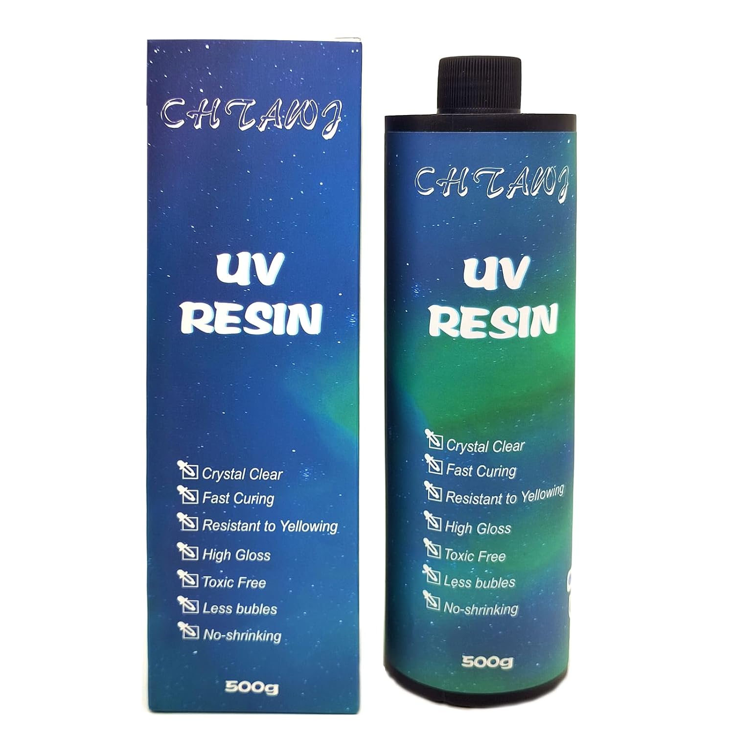 UV Resin 500 g Crystal Clear UV Curing DIY Art Pendants Earrings Necklaces Bracelets Epoxy Resin Accessories UV Glue UV Resin for Jewelery Making