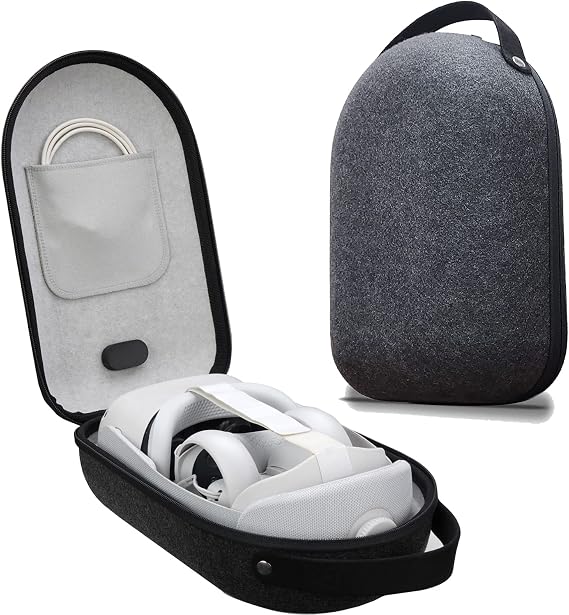 ZONSUSE VR Hard Travel Case for Oculus Quest 2/Oculus Quest-VR Gaming Headset Controllers Accessories Waterproof Shockproof Carrying case,Hard Carrying Case Protective Storage Box(Grey)