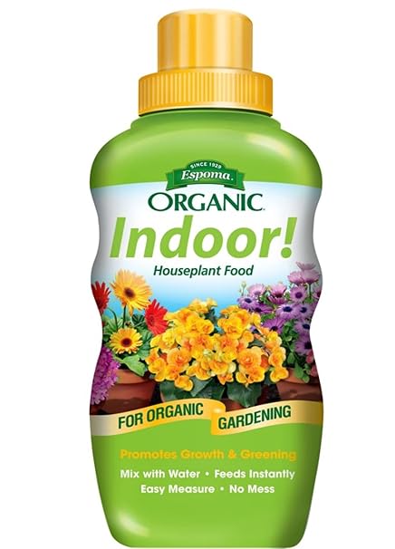 Espoma Organic 8 Ounce Concentrated Indoor Plant Food - Indoor Plant Fertilizer for Large & Small Plants Like Pothos, Fiddle Leaf Fig, Monstera, Snake & Palms