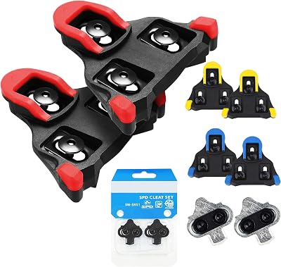 NAACOO SPD-SL Bike Cleats Compatible with Shimano SPD-SL Road Pedals, Durable 3-Hole Cycling Shoe Clips for Efficient Power Transfer, 026 Float Optional