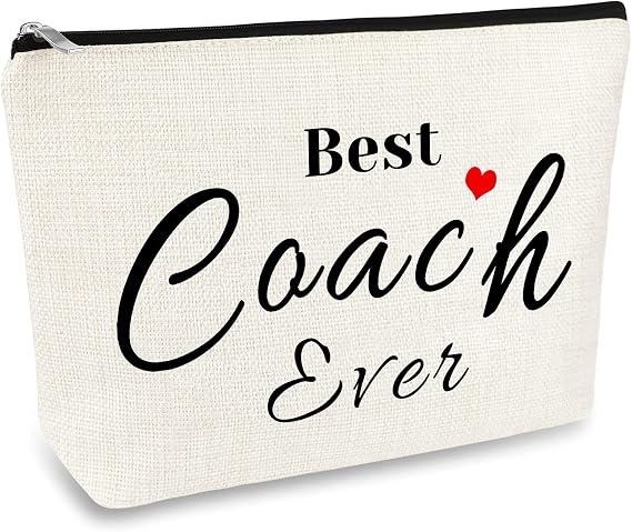 Coach Gifts Coach Thank You Gifts Makeup Bag Gift for Women Cosmetic Bag Appreciation Birthday Gift for Coaches Teacher Soccer Football Cheer Baseball Volleyball Swim Dive Gym Coaches Toiletry Pouch