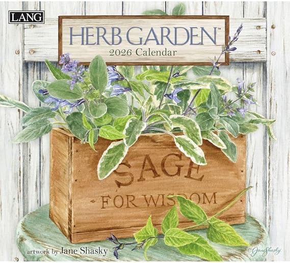 Lang, Herb Garden 2026 Wall Calendar by Jane Shasky, 13.4'' X 12'', 12-Month Calendar with Stapled Binding