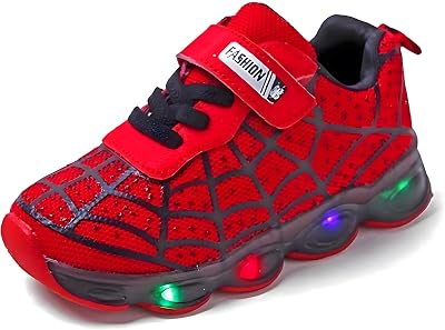 RAYCHY Childrens Casual Shoes Boys Breathable Non-Slip Light Sneakers Unisex Luminous Sneakers for Girls Sport Running Shoes