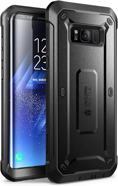 SUPCASE for Samsung Galaxy S8 Case with Built-in Screen Protector, Black