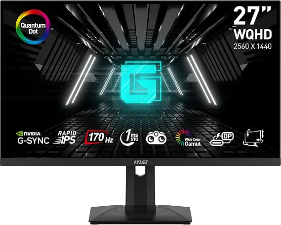 msi G274QPF-QD, 27" Gaming Monitor, 2560 x 1440(QHD), IPS, 170Hz, FreeSync Premium, HDR400, HDMI, Displayport, USB C, Tilt