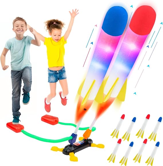 BananMelonBM Rocket Launcher for Kids with 8 Flashing Foam Rockets