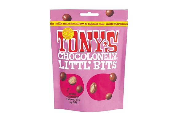 Tony's Chocolonely Milk Chocolate Biscuit and Marshmallow Bits, 100 GR
