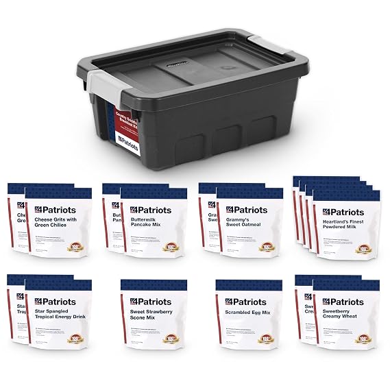 4Patriots Country Griddle Breakfast Kit: Tasty, Long-Lasting Survival Breakfast Food, 148 Servings