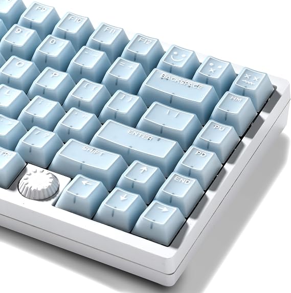 GMKWTL XVX Blue Jade Key Cap, Double Shot PBT Key Cap Set 142 Keys, Cherry Profile Keyboard Key Cap 60%/65%/75%/TKL/96%/100% Layout Perfect for Mechanical Keyboard
