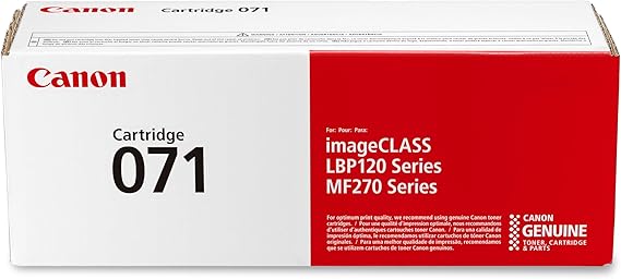 Canon Genuine 071 Black Toner Cartridge Compatible with LBP122dw, MF272dw, MF273dw, MF275dw