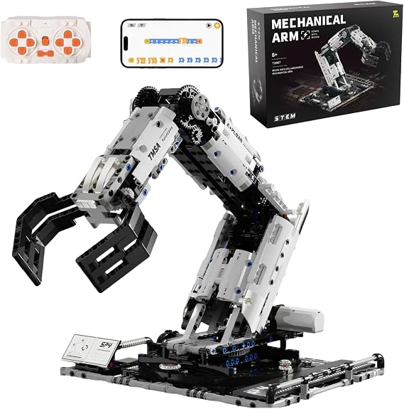 Robotic Arm Building Blocks Set, Programmable Stem Toys for Ages 8-13, Technic Coding Robot Toys for Kidults, 1029 Pcs Educational Projects for School, APP & Remote Control with Rechargeable Battery