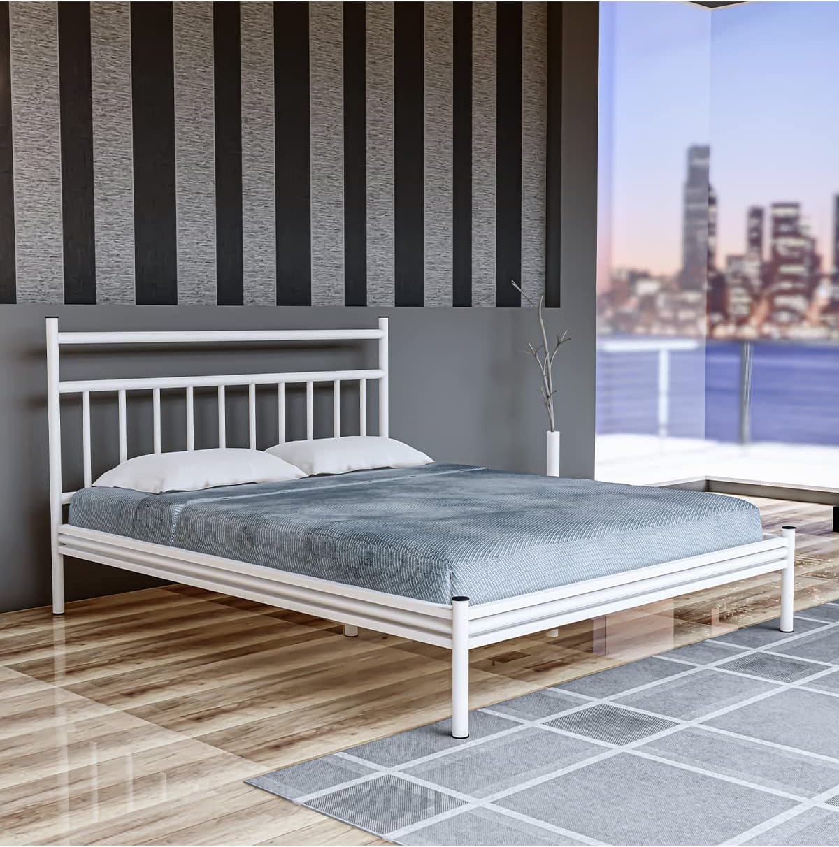 Gm 224 Lima Double Metal Bed White 150x200
