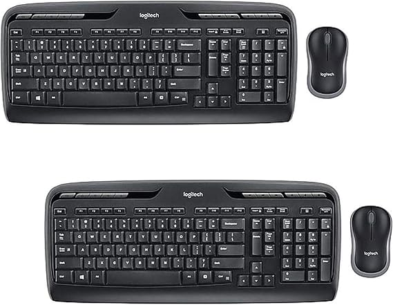 Logitech MK320 Wireless Mouse and Keyboard Combo for Computers Laptops Bundle (2-Pack)
