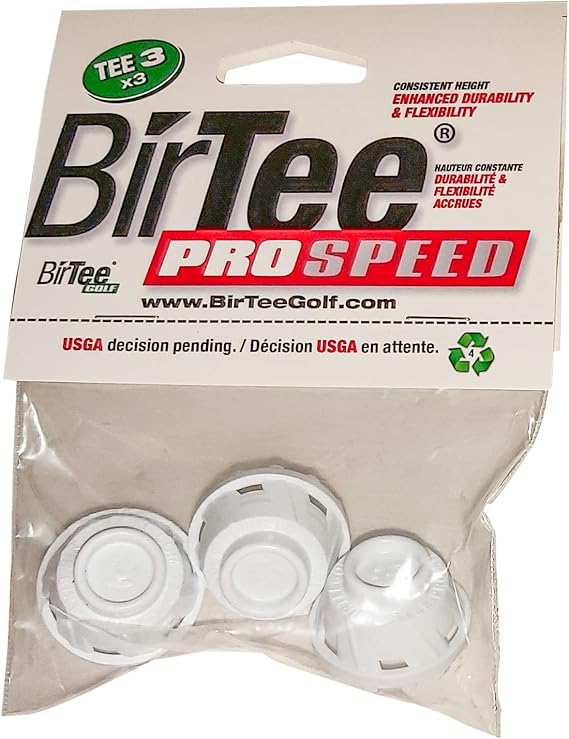 BirTee Golf Tees - PRO Speed Version with Enhanced Durability - Size #3 (3/4") Individual Size Pack - 3 Tees Per Pack. Indoor Golf Tees/Golf Simulator Tees/Winter Golf Tees