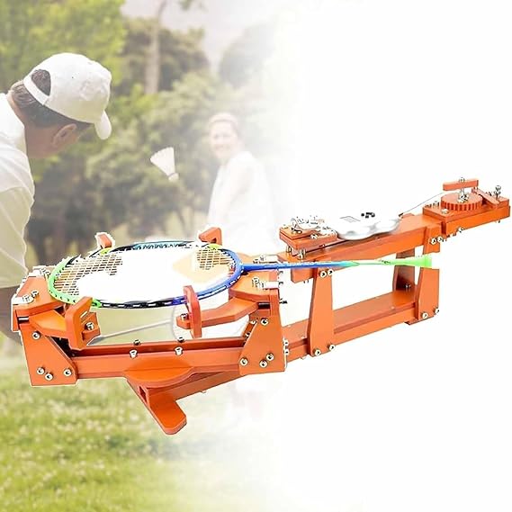 Badminton Stringing Machine, Badminton Racket String Machine, 6-Point Fixed, 360 Racquet Rotation/Anti Slip Sturdy Pull Wire Restring Tools, for DIY Badminton Racket