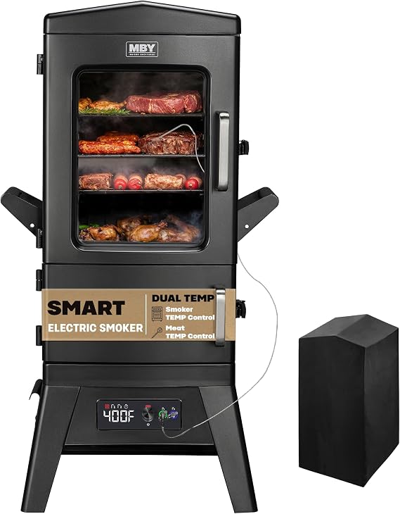 Stand Digital Electric Smoker with Cover, Max Temperature 350F (616sq.in)