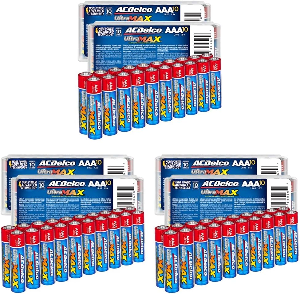 Powermax ACDelco UltraMAX 20-Count AAA Batteries, Alkaline Battery with Advanced Technology, 10-Year Shelf Life, Recloseable Packaging Pack of 3