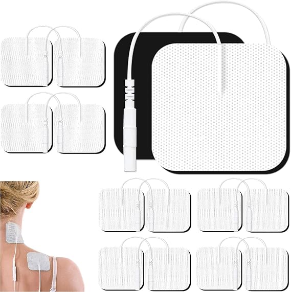 12-Piece TENS Machine Pads Set – Premium Replacement Electrodes for Reusable TENS Machines – Compatible with Auvon & Ideal Revitive Pads for Enhanced Therapy