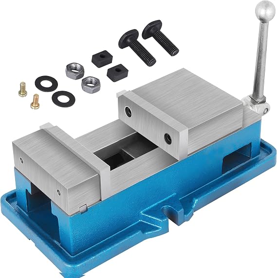 VEVOR Non Swivel Milling Lockdown Vise 4 Inch Precision Bench Clamp 100mm Width Drill Press Clamp 4 Inch Jaw Opening for Finishing Milling Machines Drilling Machines Precision Parts