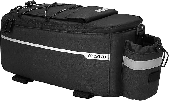 MOSISO Bike Rack Bag, Waterproof Bike Trunk Cooler Pouch Insulated Bicycle Rear Seat Pouch Cycling Backseat Storage Cargo Luggage Saddle Shoulder Bag