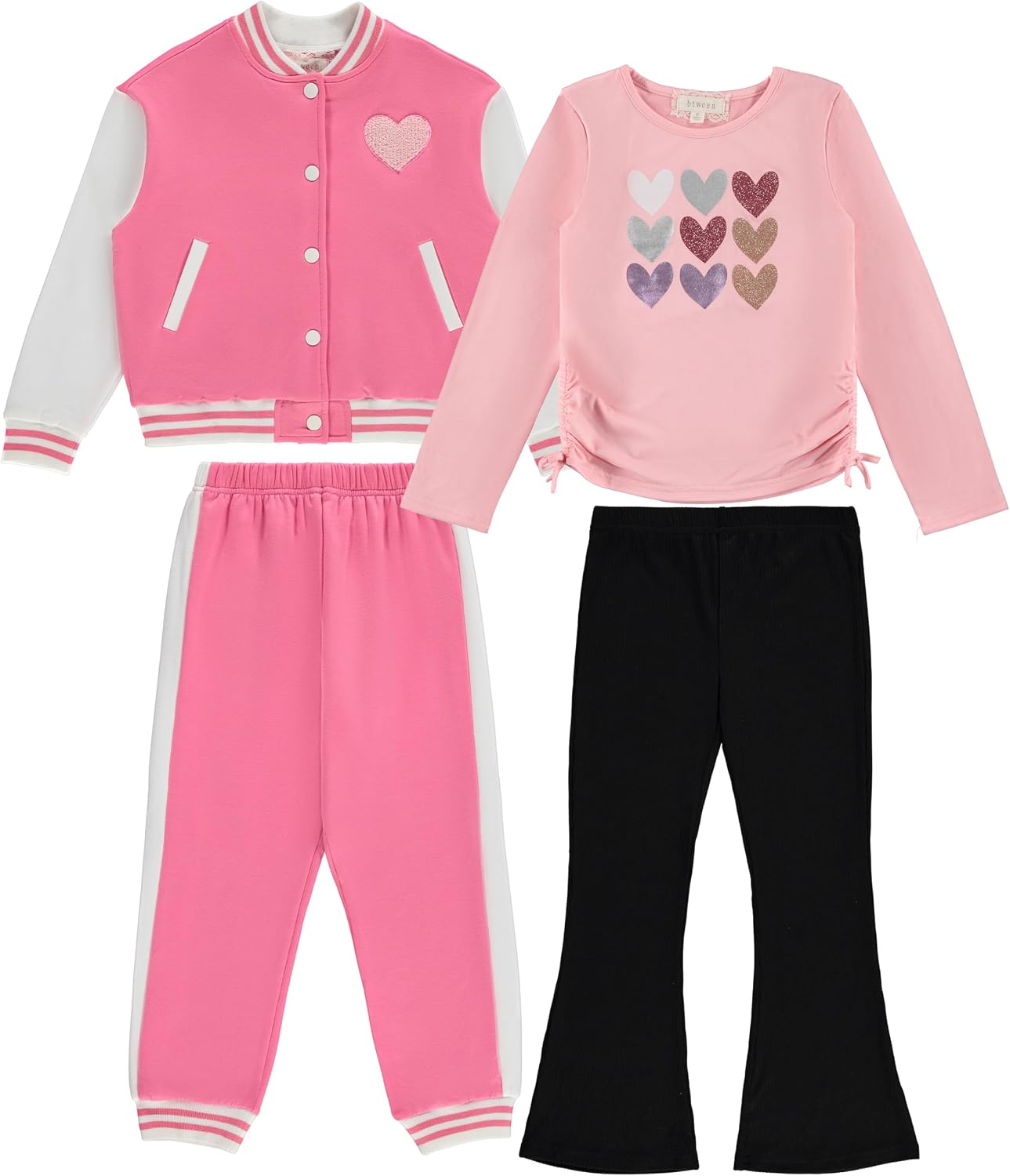 Girls Activewear Set Stylish, Comfortable Bomber jacket Pack of 4 with Jackets and Pants
