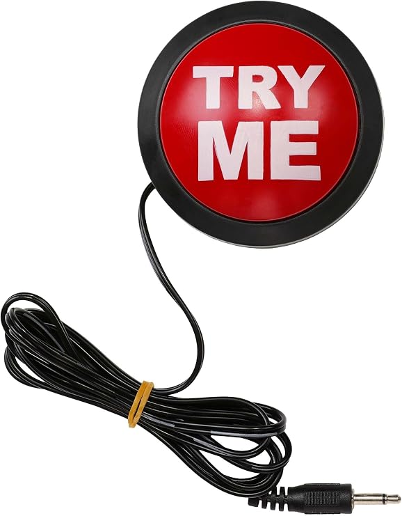 Fun Costumes Try Me Button Animatronics Activator | Red Button for Halloween Decorations & Commercial Displays Standard
