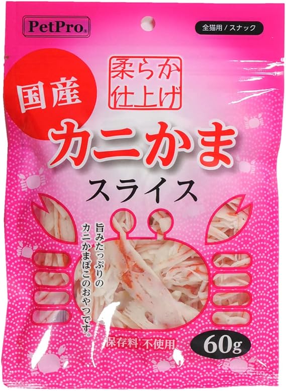 Pet Pro Cat Treats, Crab Slice, Soft Finish, 2.1 oz 60 g