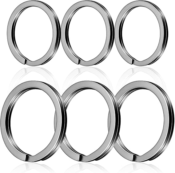 6 PCS Titanium Key Rings, 20mm/25mm Heavy Duty Side Push Keyring