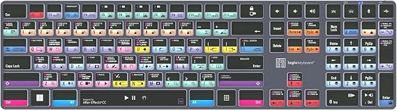Logickeyboard Titan Wireless Backlit Keyboard for Adobe After Effects - Windows