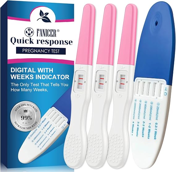 4 Pack Pregnant Test Kit, Fast Response Pregnancy Test, HCG Tests, 1 Blue and 3 Pink Early Pregnancy Tests, Early Detection Pregnancy Test, 5 Minutes Rapid Detection, Individually-Sealed Wrapped