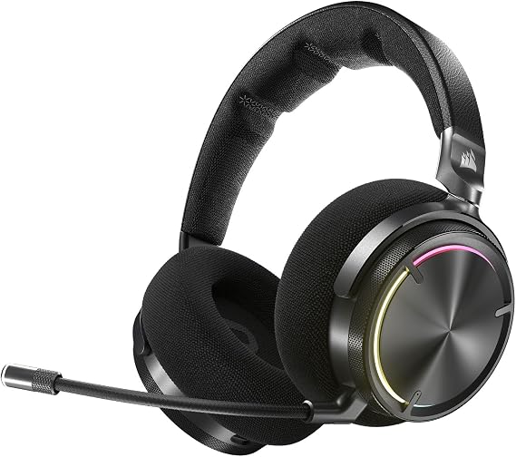 Corsair VIRTUOSO MAX WIRELESS Officially Licensed Xbox Series XS Gaming Headset – Dolby Atmos, Active Noise Cancelling, 2.4GHz Wireless & Bluetooth, Game/Chat Audio Controls, PC – Carbon