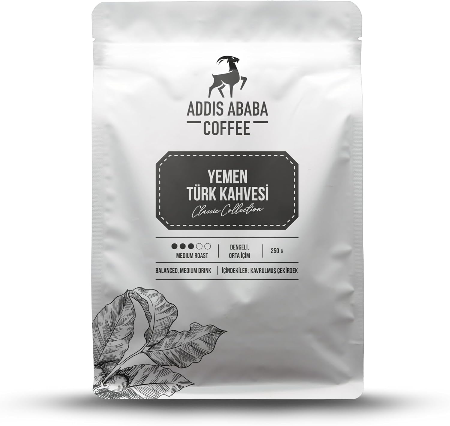 Addis Ababa Coffee Yemen Turkish Coffee 250 Gr Ground Turkish Coffee