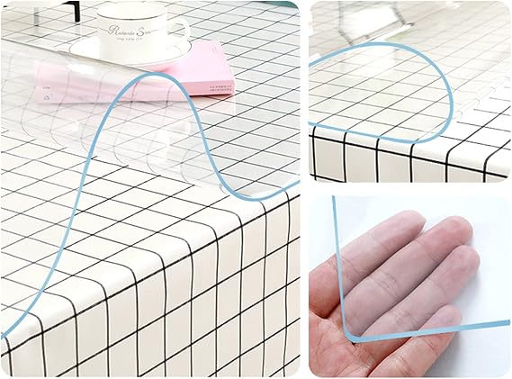 Transparent Crystal Table Cloth,Tablecover Waterproof PVC,Heat-Resistant Tabletop Protector Mats,for Table/Desk Table Pads,Wipe Clean Durable Tablecloth,40 * 60cm/16 * 24in