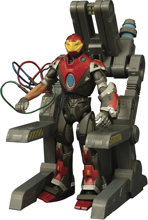 Marvel Ultimate Iron Man Select Action Figure + 1 Free Official Trading Card Bundle (10765) | Collectible Figure