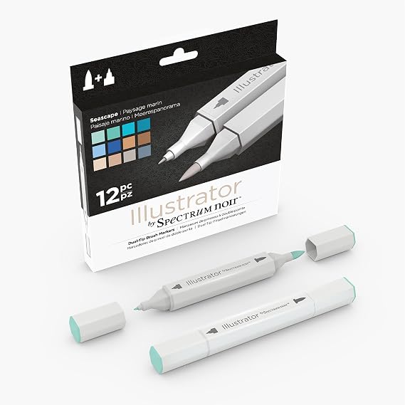 Spectrum Noir Illustrator (12Pc) - Seascape, Pack of 12 , SPECN-IL12-SEA,Multicolor,19 x 18.4 x 2.1 cm