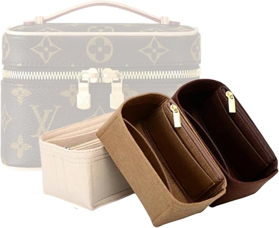 Bag Organizer for LV Nice Mini Bag (20L x 13.5H x 12D cm) (Beige, Style A)