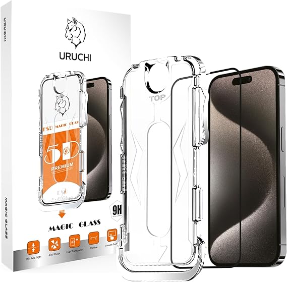 Extra Strong Screen Protective Glass with Alignment Apparatus Compatible with URUCHI Samsung S22 and Against Strokes That Leave Absolutely No Dust Under the Glass While Installing