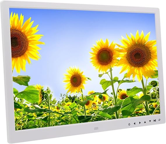 17" HD Multi-Function Digital Photo Frame with 1440X900 IPS Screen, Music Player, A E-Book Reader, Calendar Clock ,Motion Sensor, Brightness Adjustable(White)